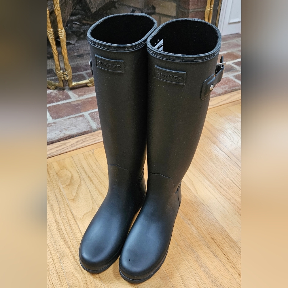 Hunter Black Studded Tall Rain Boots - Picture 2 of 6